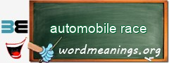 WordMeaning blackboard for automobile race